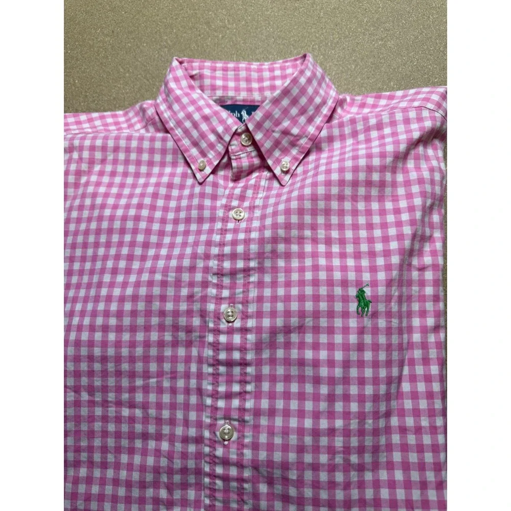 Ralph Lauren Classic Fit Pink Gingham Check Short‎ Sleeve Shirt Kids